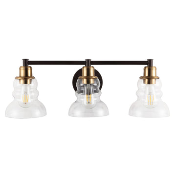 Manhattan Vintage Metal/Glass Industrial Rustic LED Vanity